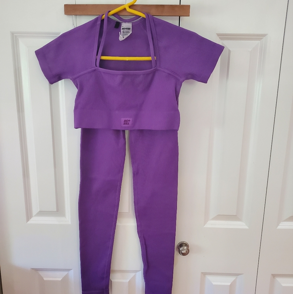 Bo + tee purple athletic set small